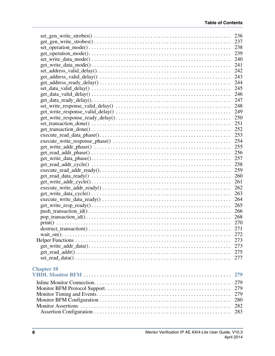 Altera Mentor Verification IP Altera Edition AMBA AXI4-Lite User Manual | Page 8 / 413