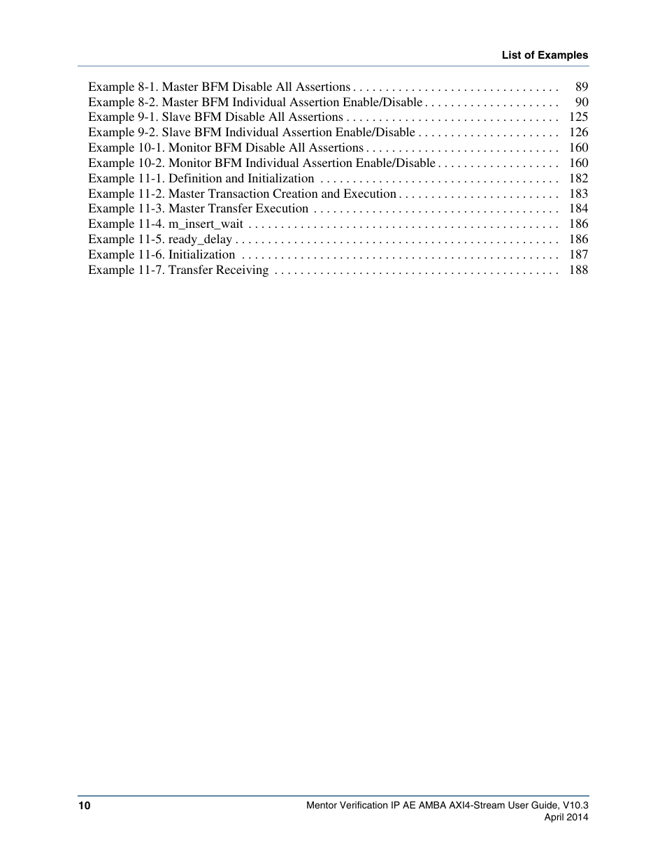 Altera Mentor Verification IP Altera Edition AMBA AXI4-Stream User Manual | Page 10 / 231