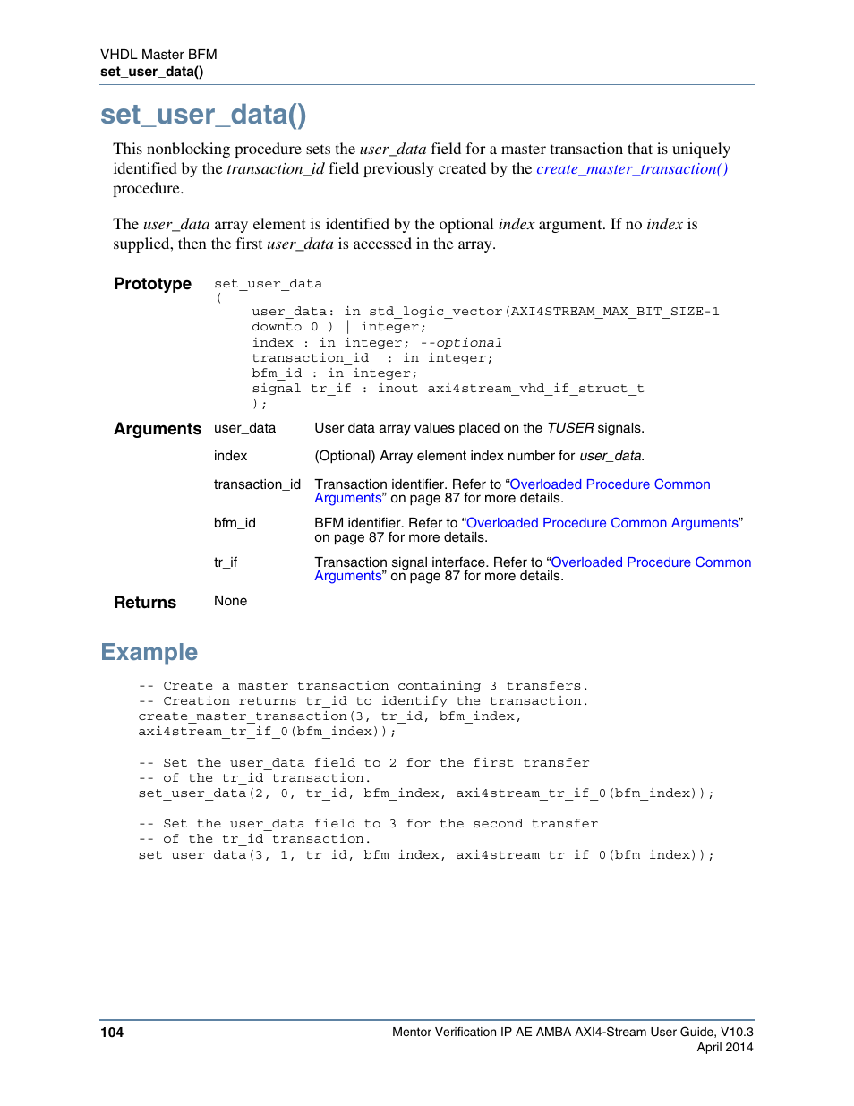 Set_user_data(), Example | Altera Mentor Verification IP Altera Edition AMBA AXI4-Stream User Manual | Page 104 / 231