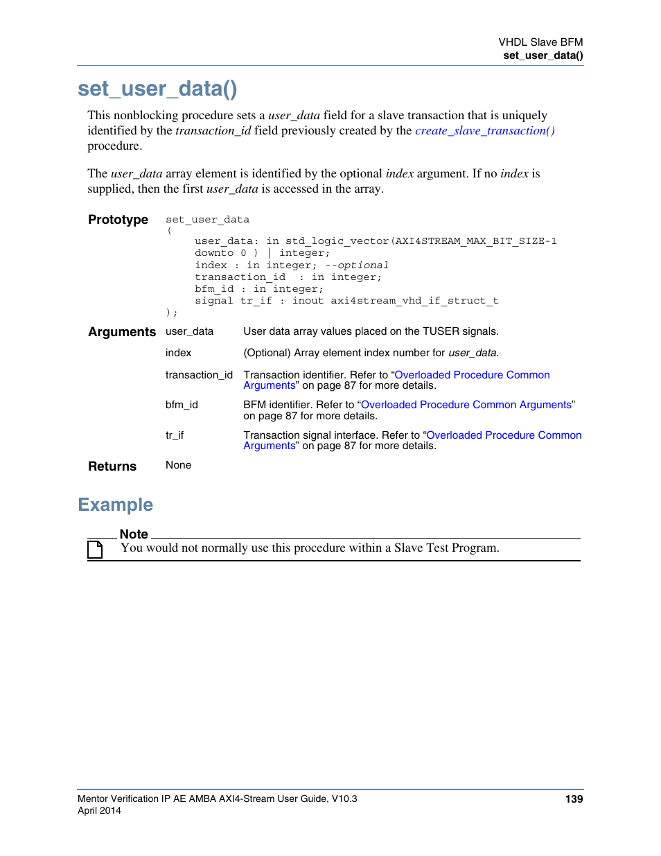 Set_user_data(), Example | Altera Mentor Verification IP Altera Edition AMBA AXI4-Stream User Manual | Page 139 / 231