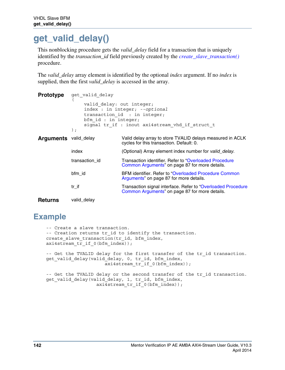Get_valid_delay(), Example | Altera Mentor Verification IP Altera Edition AMBA AXI4-Stream User Manual | Page 142 / 231