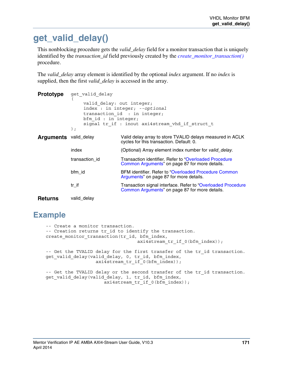 Get_valid_delay(), Example | Altera Mentor Verification IP Altera Edition AMBA AXI4-Stream User Manual | Page 171 / 231