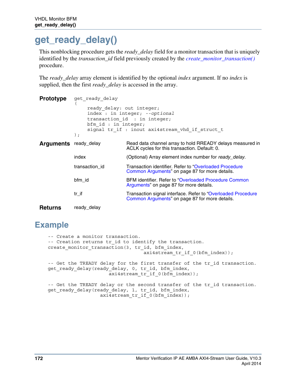 Get_ready_delay(), Example | Altera Mentor Verification IP Altera Edition AMBA AXI4-Stream User Manual | Page 172 / 231
