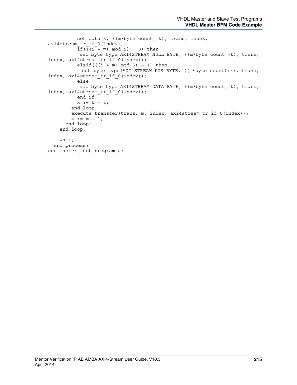 Altera Mentor Verification IP Altera Edition AMBA AXI4-Stream User Manual | Page 215 / 231