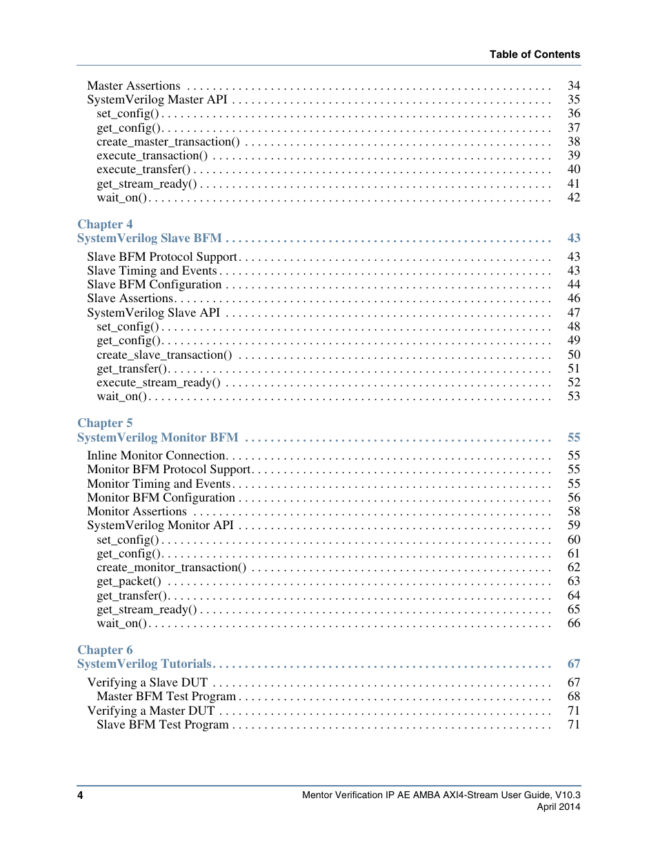Altera Mentor Verification IP Altera Edition AMBA AXI4-Stream User Manual | Page 4 / 231