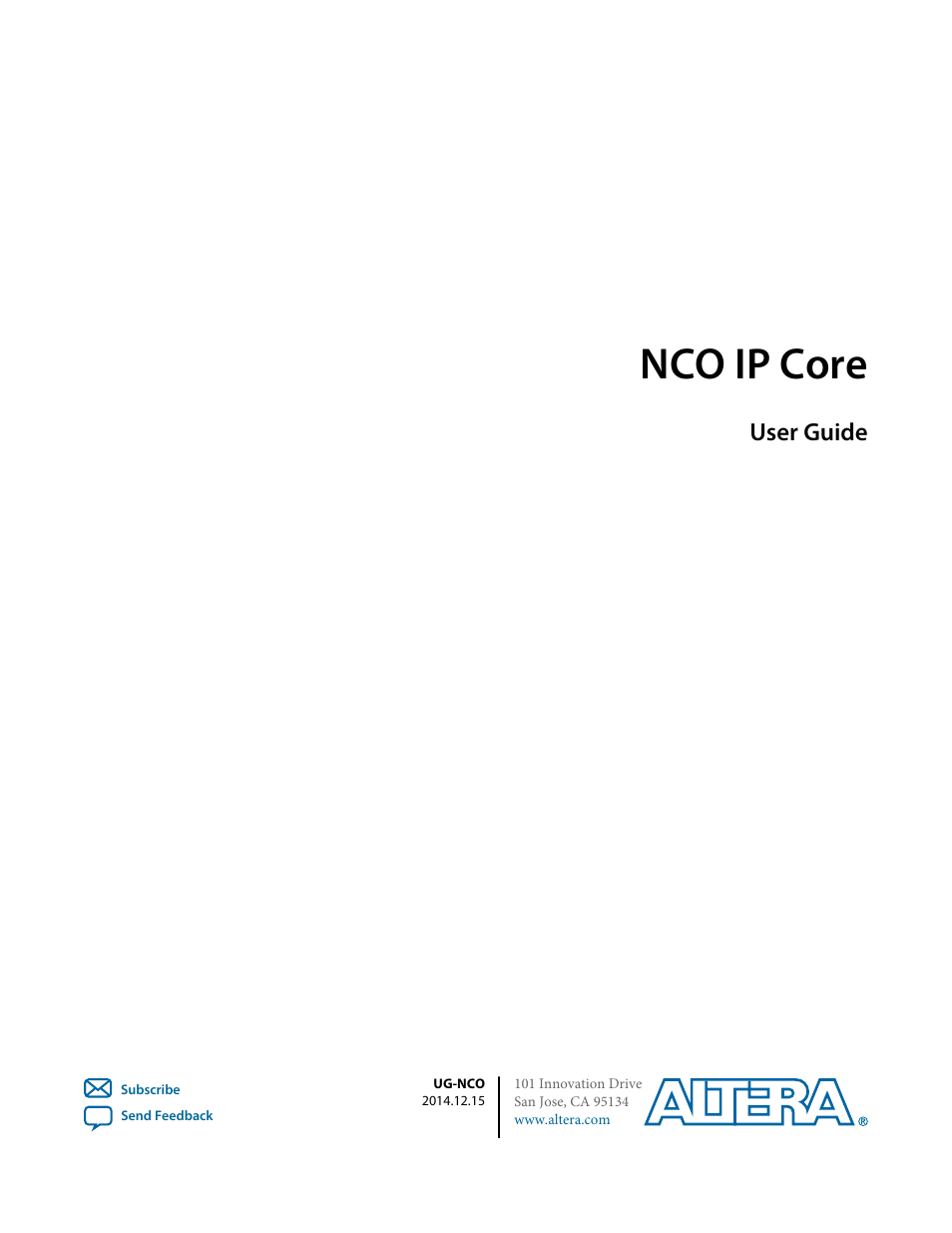 Altera NCO MegaCore Function User Manual | 35 pages