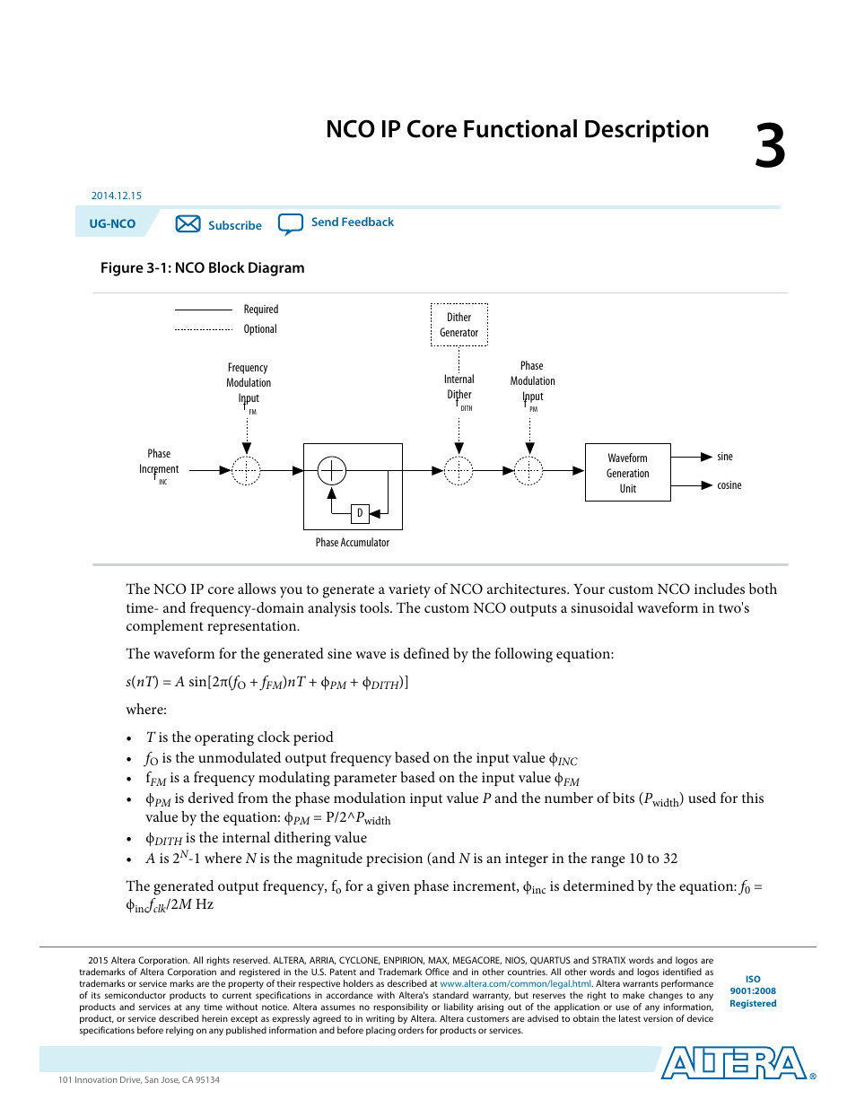 Nco ip core functional description, Nco ip core functional description -1 | Altera NCO MegaCore Function User Manual | Page 18 / 35