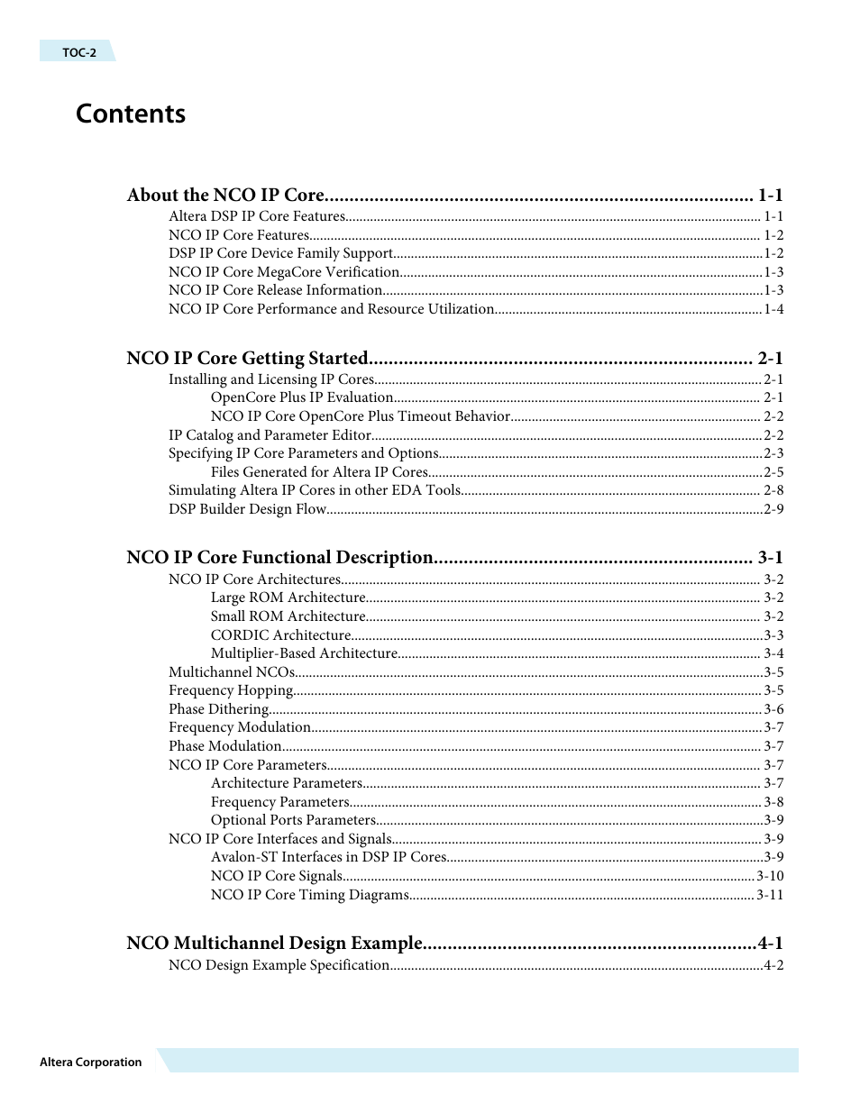 Altera NCO MegaCore Function User Manual | Page 2 / 35