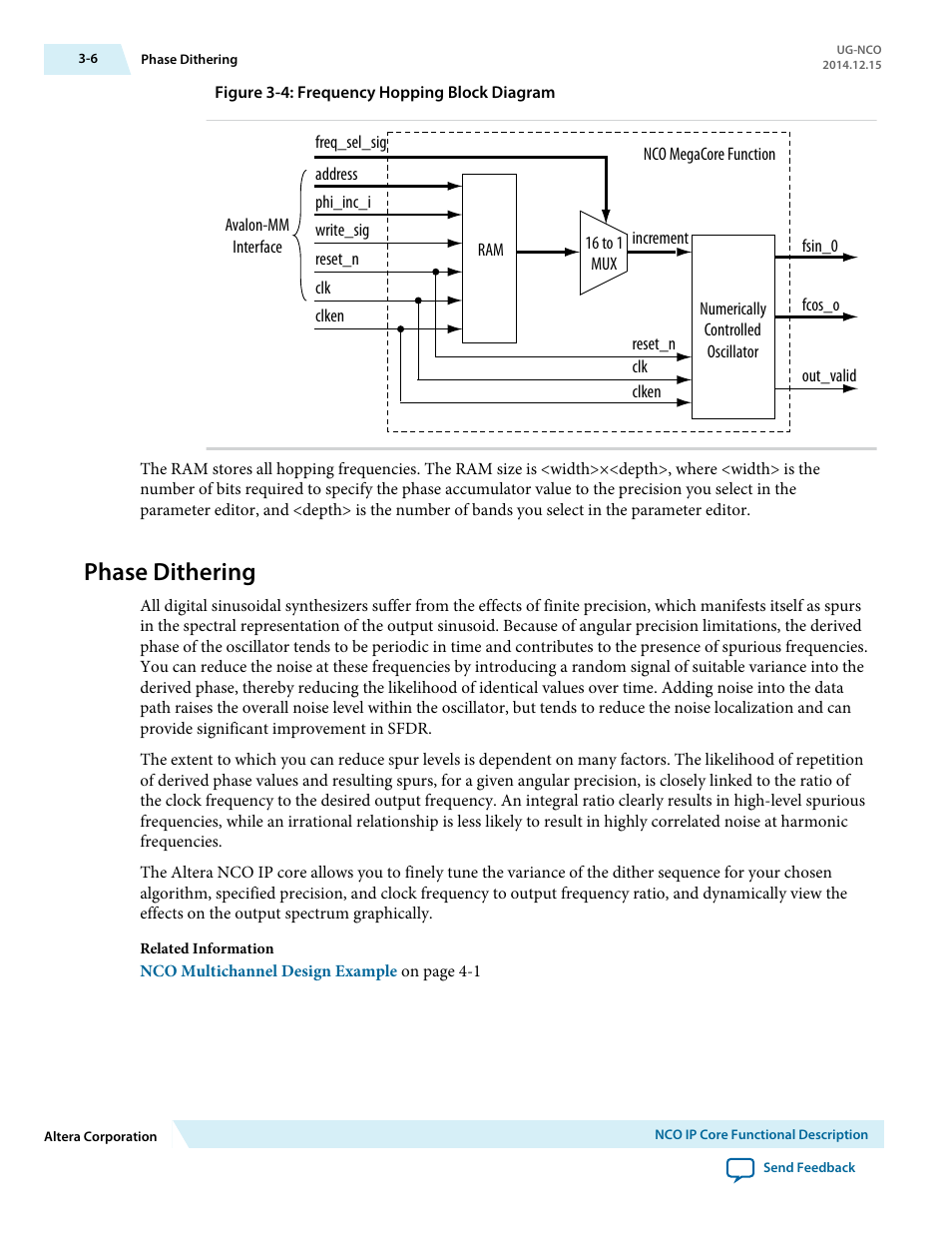 Phase dithering, Phase dithering -6 | Altera NCO MegaCore Function User Manual | Page 23 / 35
