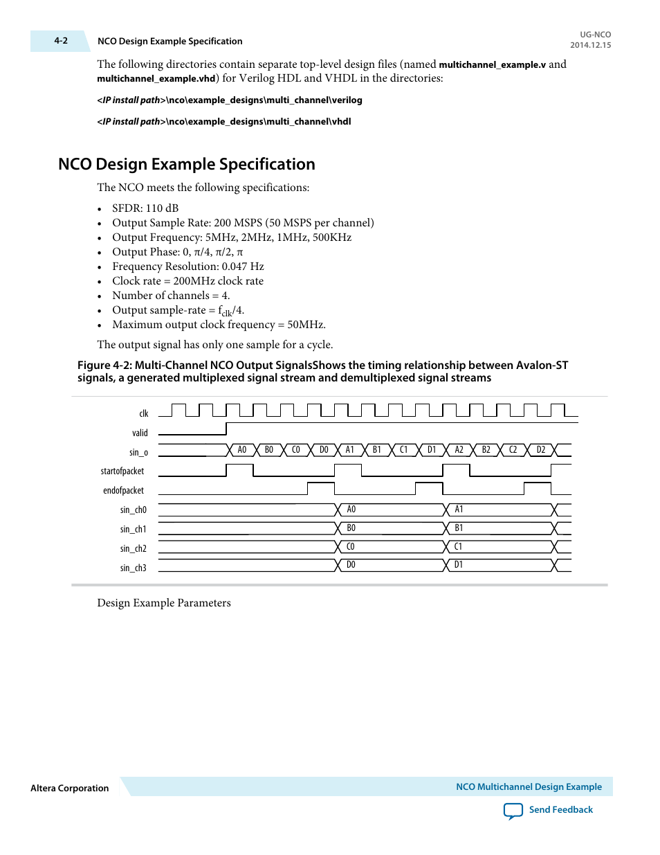 Nco design example specification, Nco design example specification -2 | Altera NCO MegaCore Function User Manual | Page 32 / 35