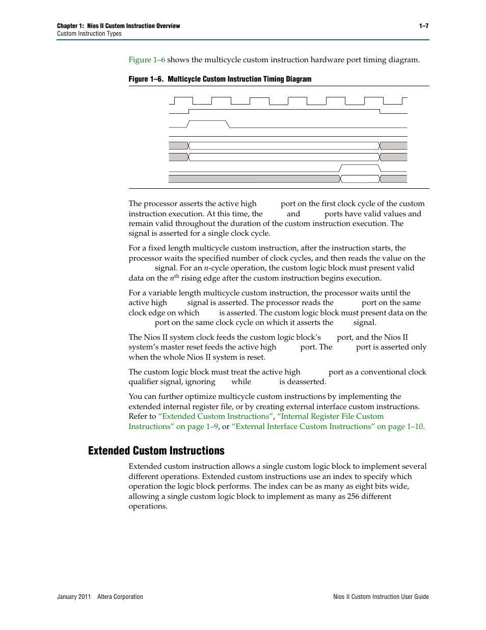 Extended custom instructions, Extended custom instructions –7 | Altera Nios II Custom User Manual | Page 11 / 50
