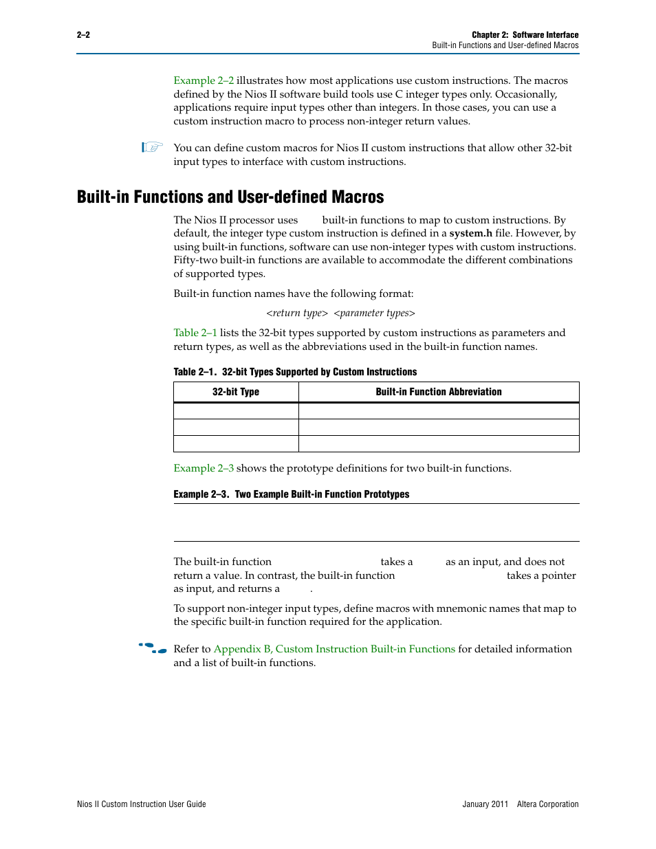 Built-in functions and user-defined macros, Built-in functions and user-defined macros –2 | Altera Nios II Custom User Manual | Page 18 / 50