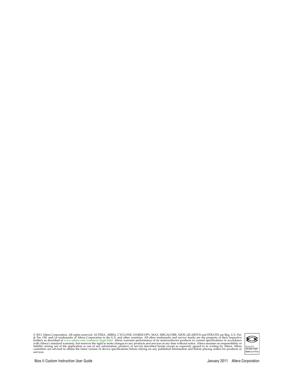 Altera Nios II Custom User Manual | Page 2 / 50