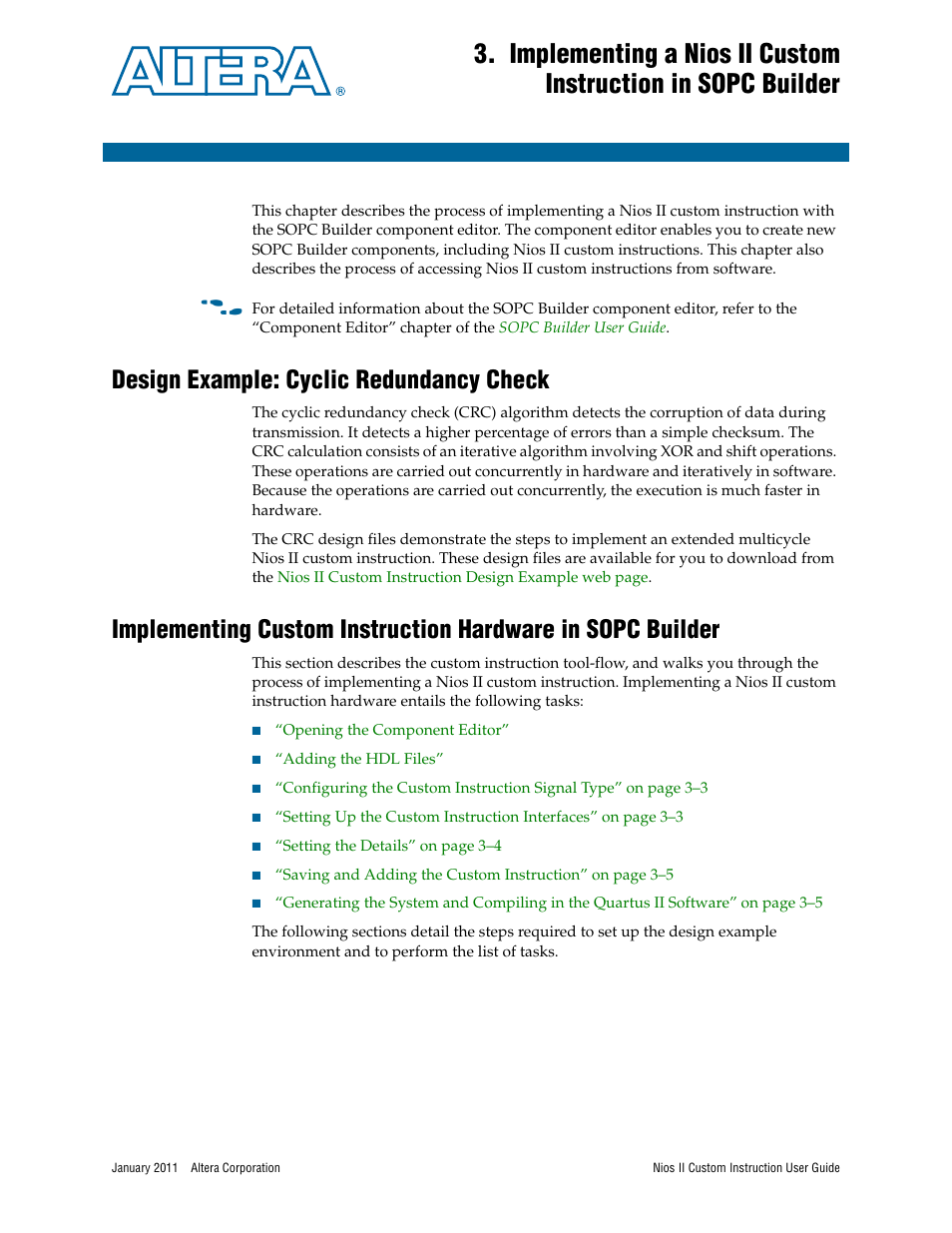Design example: cyclic redundancy check, Builder | Altera Nios II Custom User Manual | Page 23 / 50