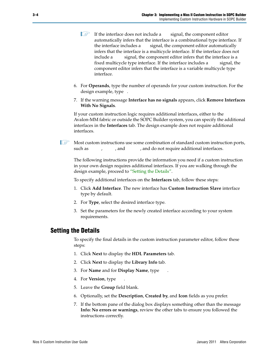 Setting the details, Setting the details –4 | Altera Nios II Custom User Manual | Page 26 / 50
