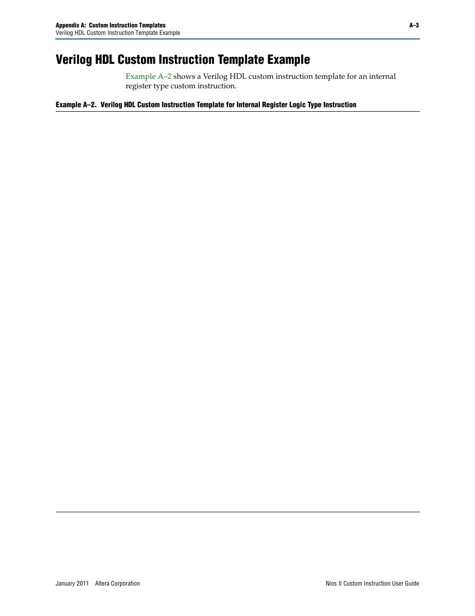 Verilog hdl custom instruction template example | Altera Nios II Custom User Manual | Page 41 / 50