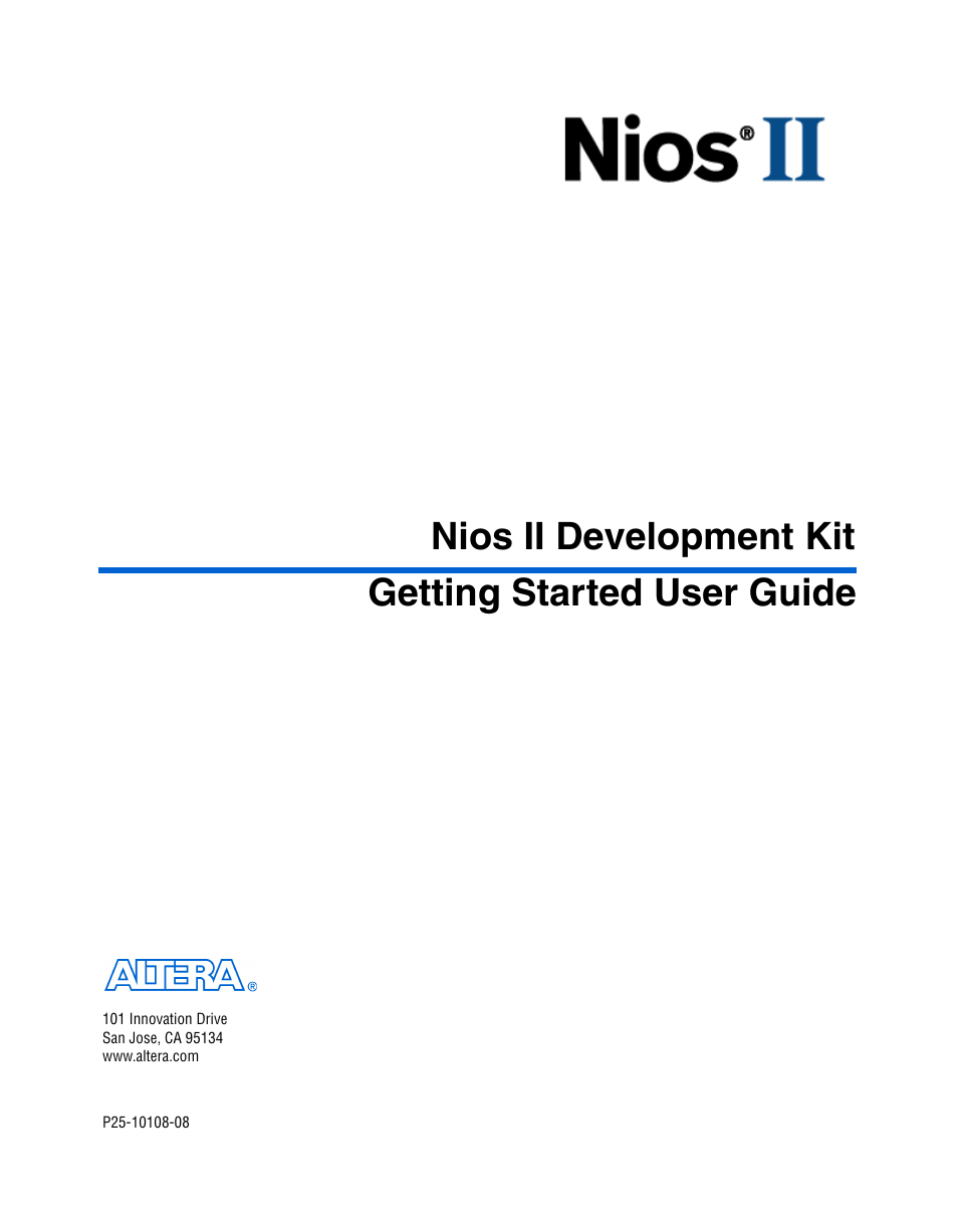 Altera Nios II User Manual | 22 pages