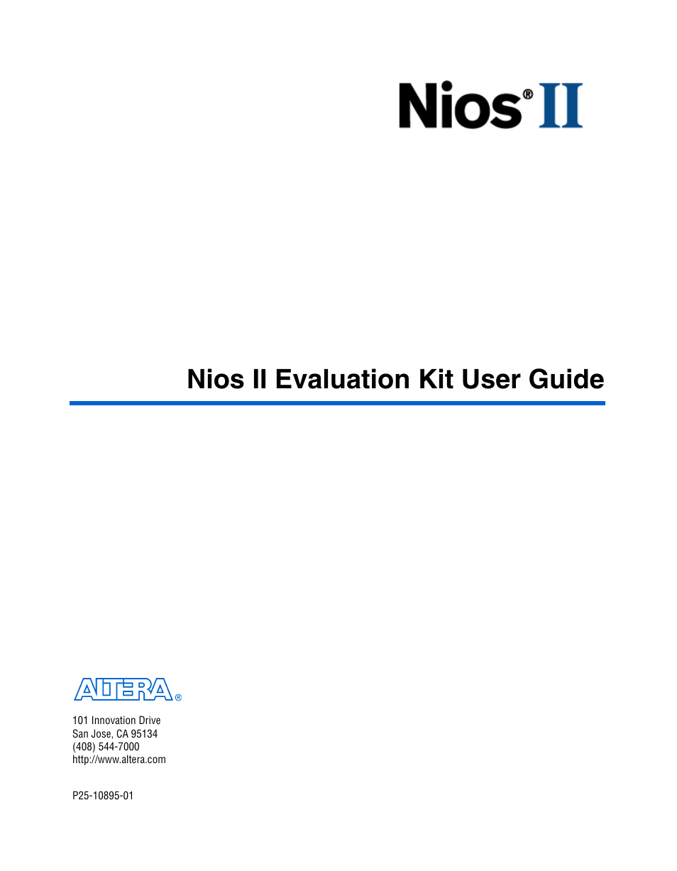 Altera Nios II User Manual | 22 pages