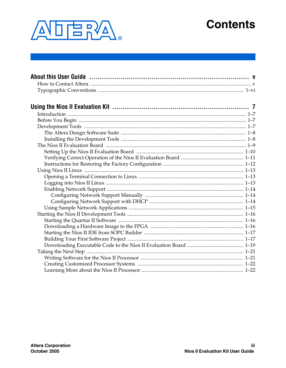 Altera Nios II User Manual | Page 3 / 22