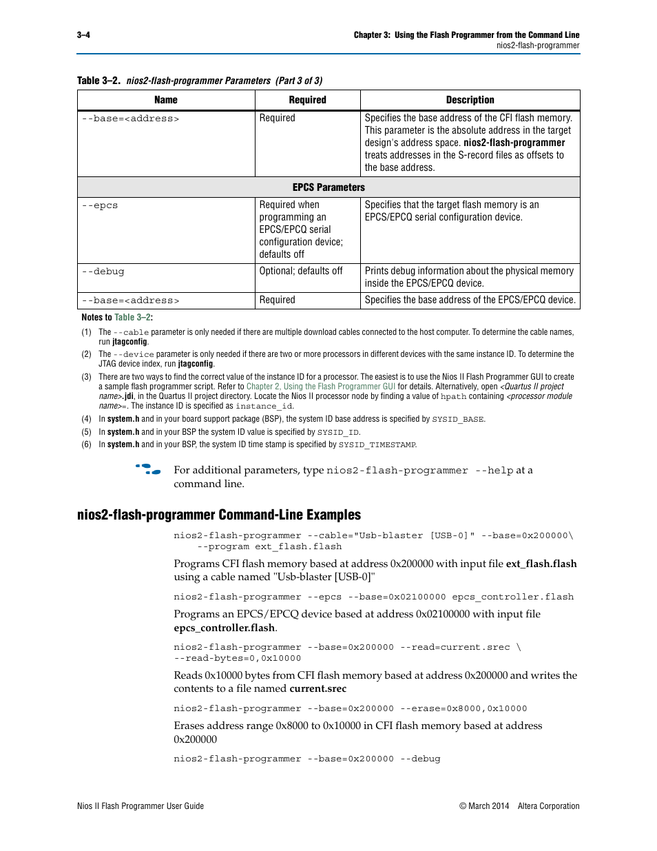 Nios2-flash-programmer command-line examples, Nios2-flash-programmer command-line examples –4 | Altera Nios II User Manual | Page 18 / 37