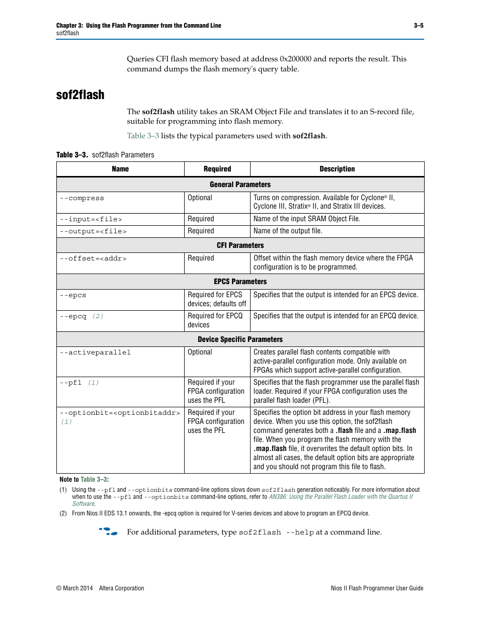 Sof2flash, Sof2flash –5 | Altera Nios II User Manual | Page 19 / 37