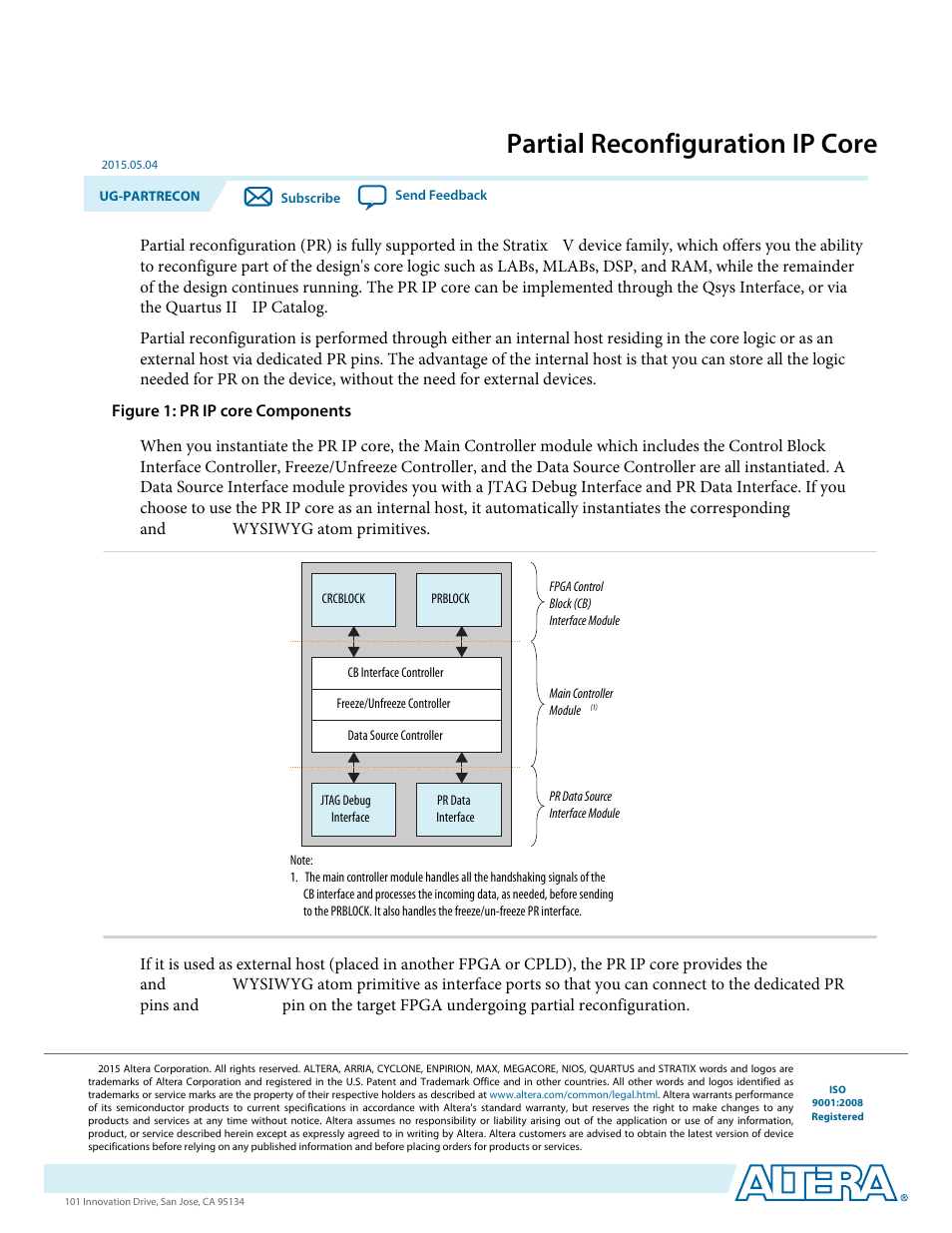 Altera Partial Reconfiguration IP Core User Manual | 27 pages