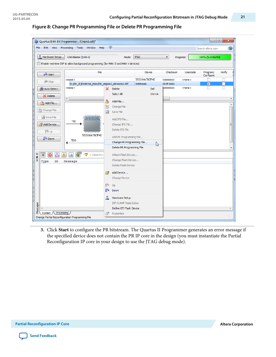 Altera Partial Reconfiguration IP Core User Manual | Page 21 / 27