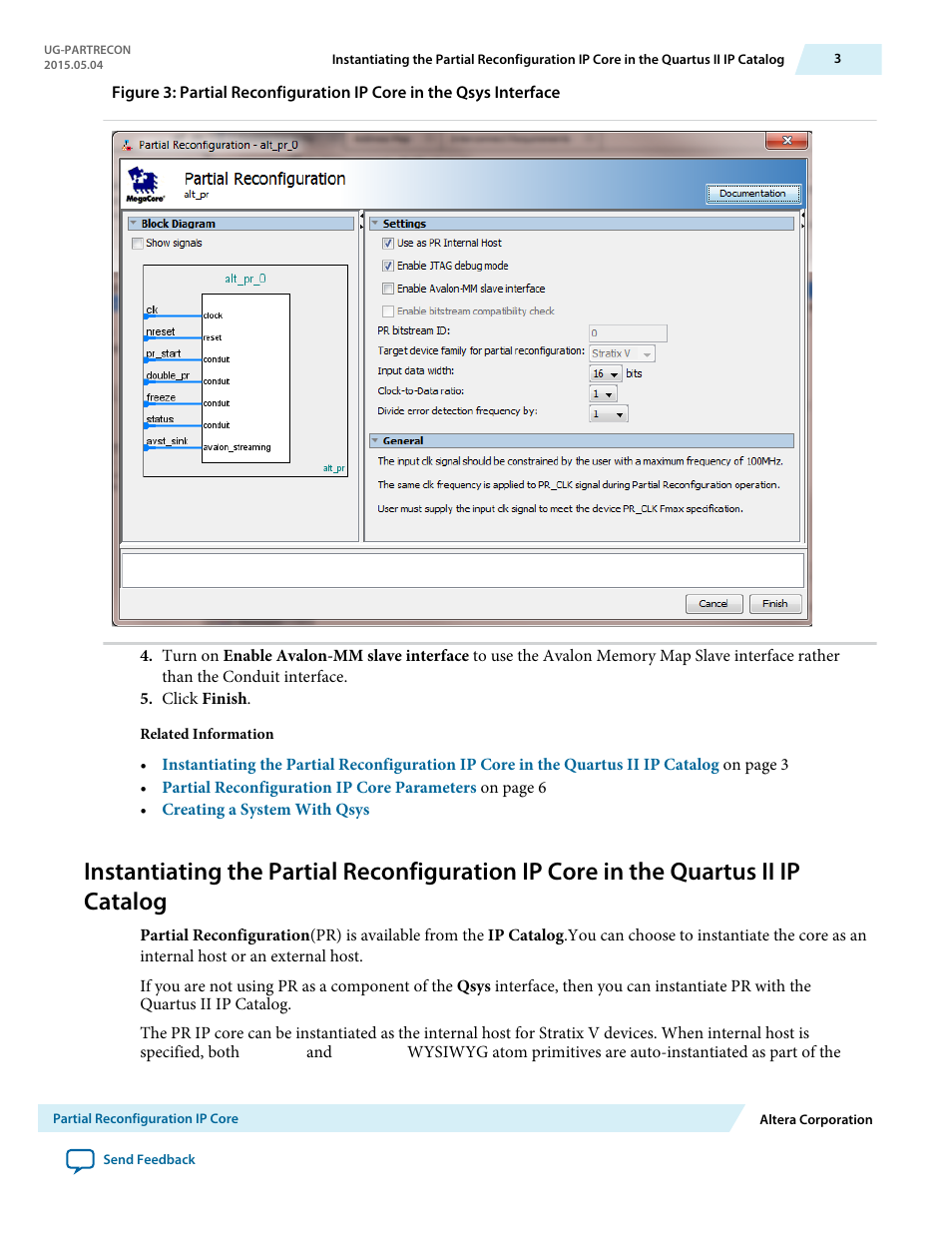 Altera Partial Reconfiguration IP Core User Manual | Page 3 / 27