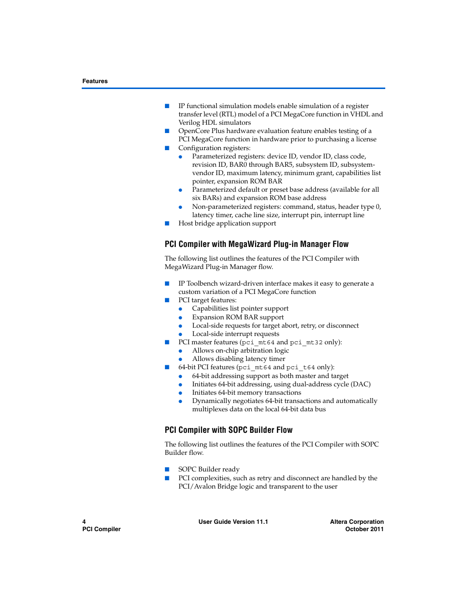 Pci compiler with megawizard plug-in manager flow, Pci compiler with sopc builder flow | Altera PCI Compiler User Manual | Page 16 / 360