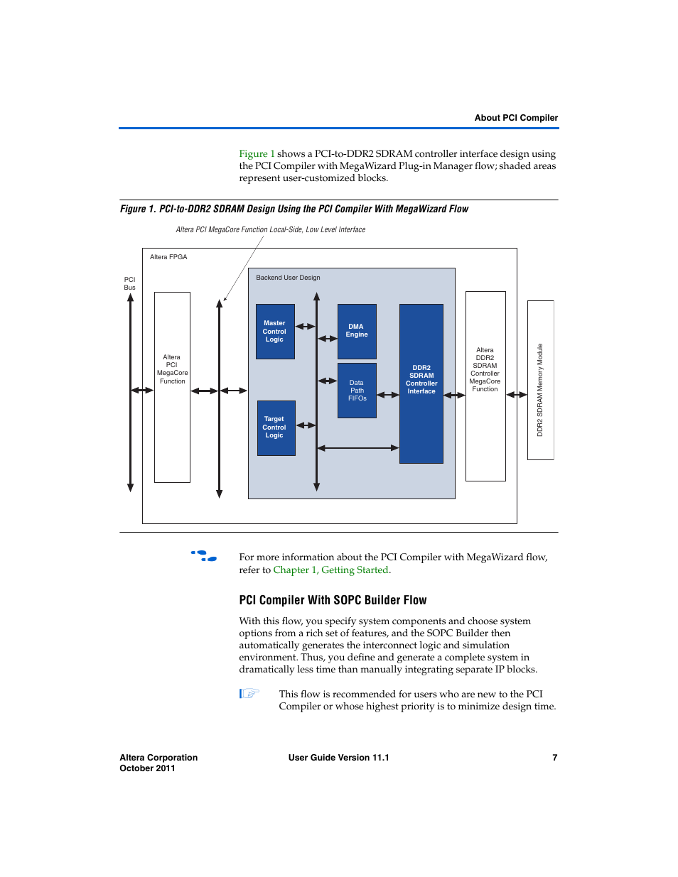 Pci compiler with sopc builder flow | Altera PCI Compiler User Manual | Page 19 / 360