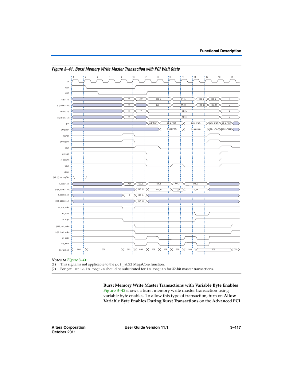 Burst, Figure 3–41 | Altera PCI Compiler User Manual | Page 191 / 360