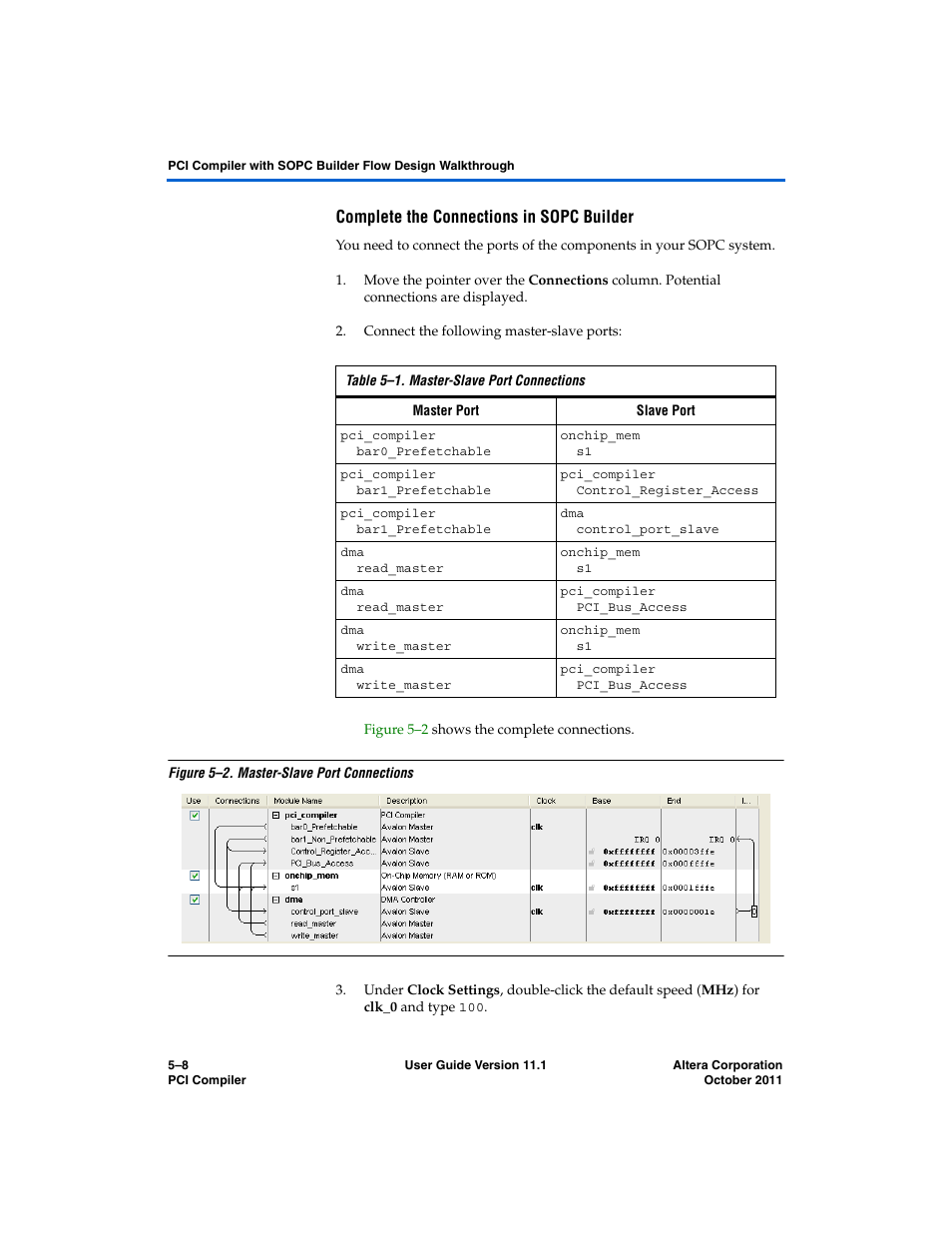 Complete the connections in sopc builder | Altera PCI Compiler User Manual | Page 242 / 360