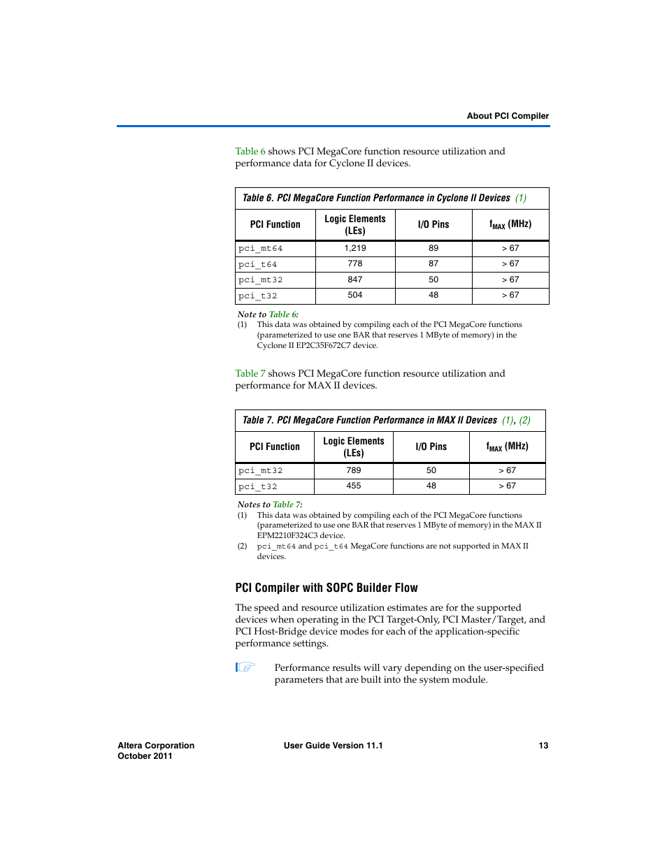 Pci compiler with sopc builder flow | Altera PCI Compiler User Manual | Page 25 / 360