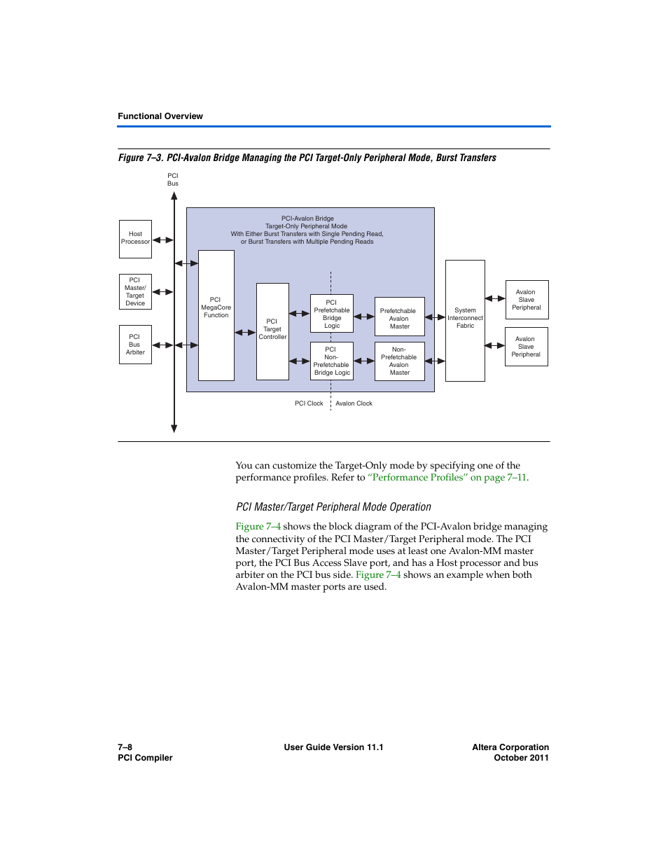 Pci master/target peripheral mode operation | Altera PCI Compiler User Manual | Page 276 / 360