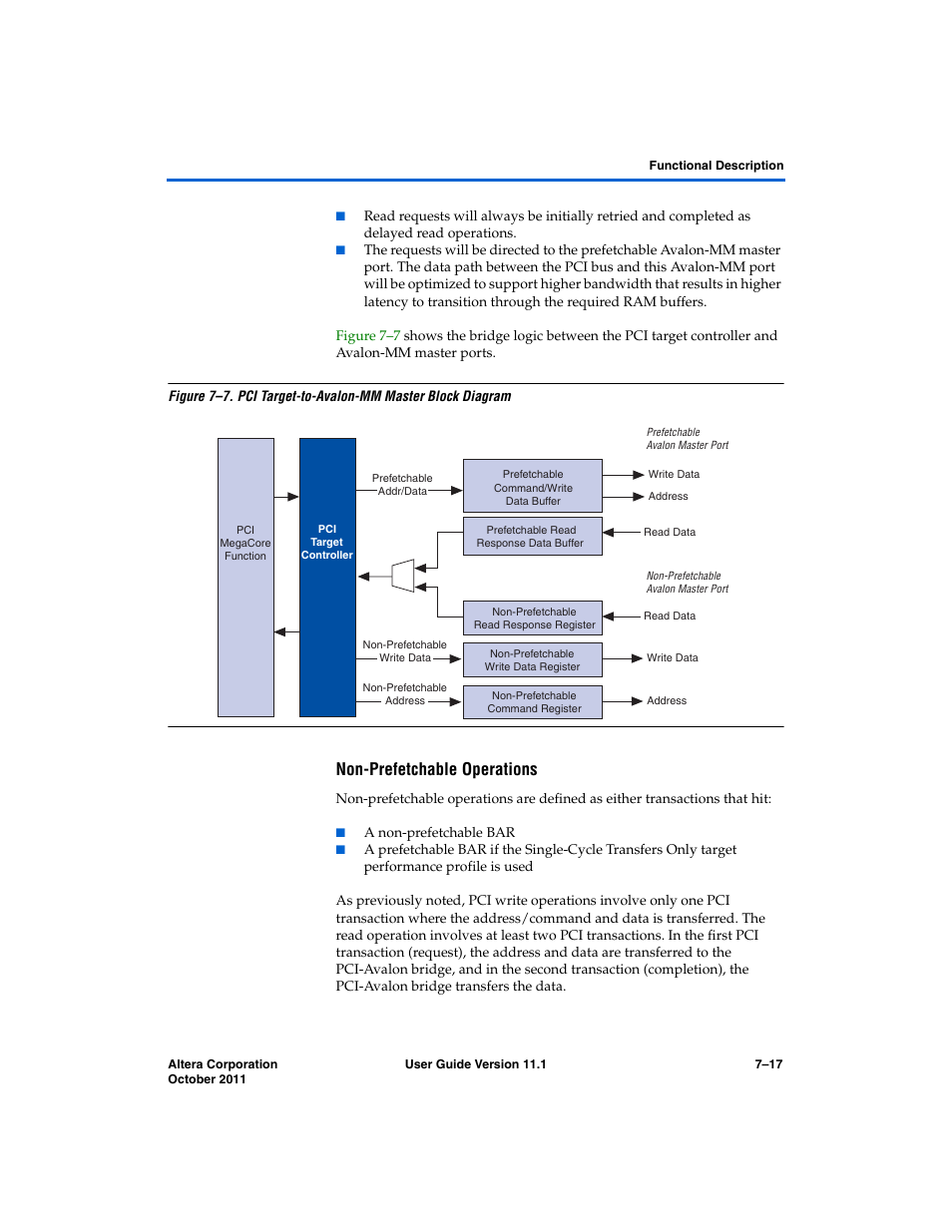 Non-prefetchable operations | Altera PCI Compiler User Manual | Page 285 / 360