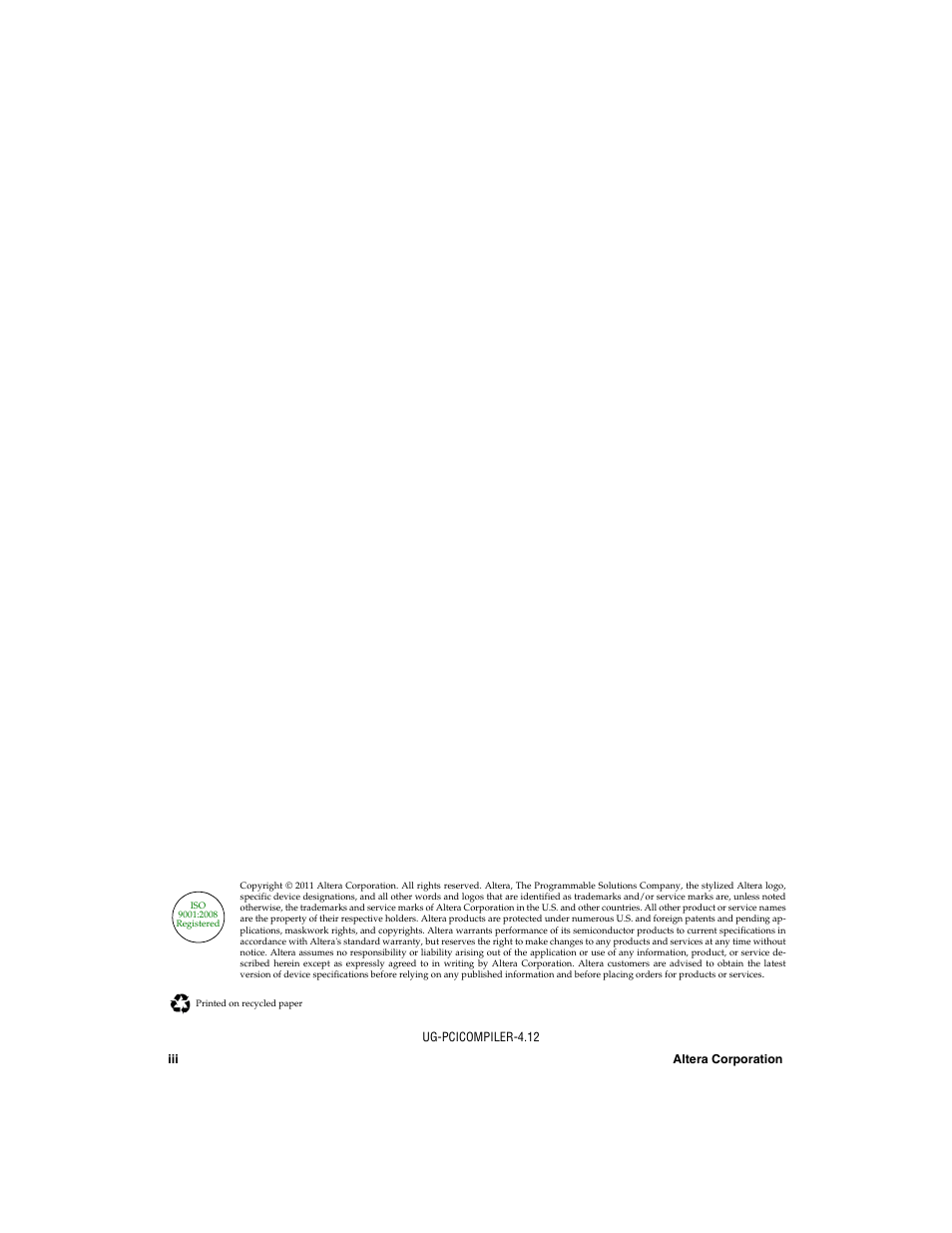 Altera PCI Compiler User Manual | Page 3 / 360
