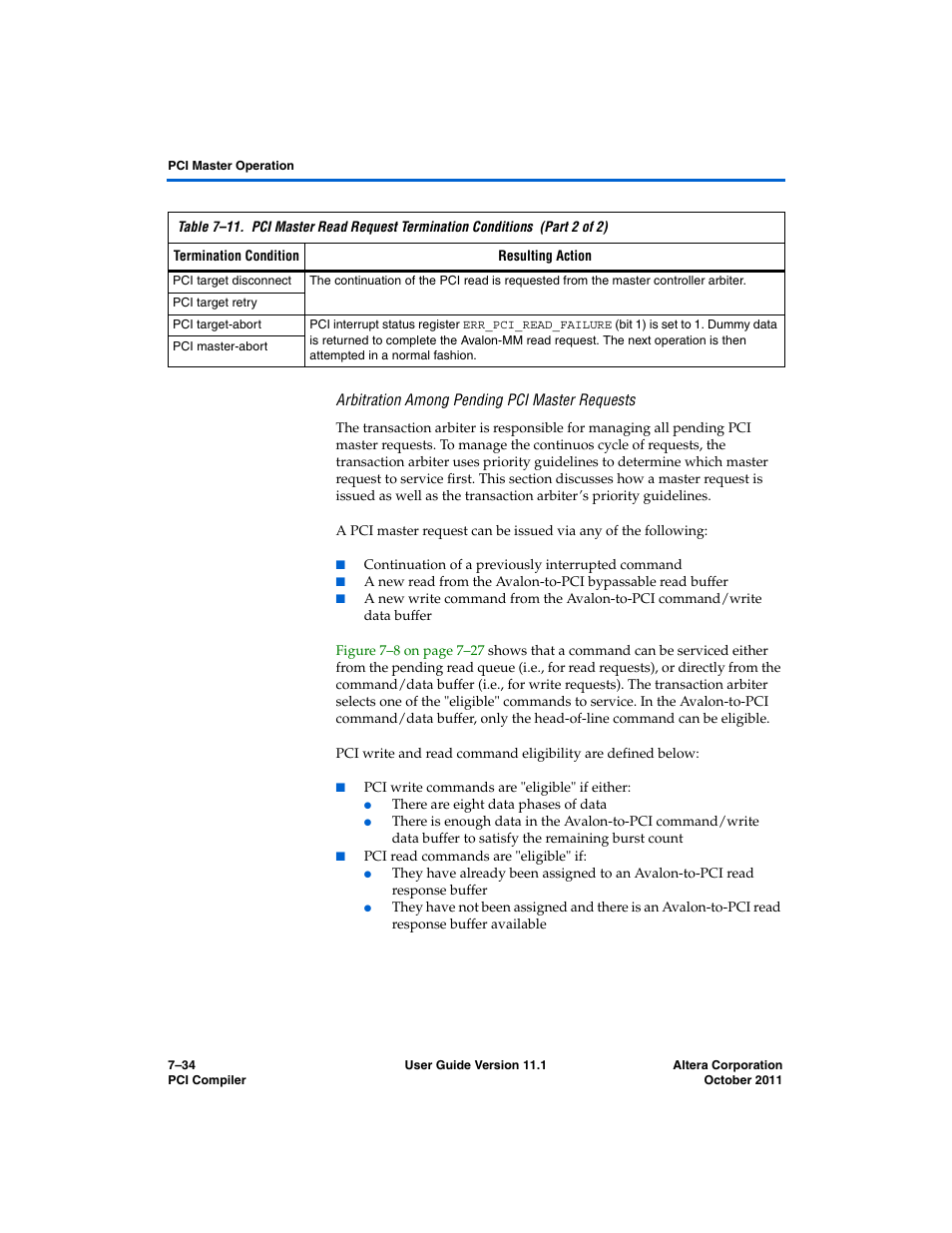 Arbitration among pending pci master requests | Altera PCI Compiler User Manual | Page 302 / 360