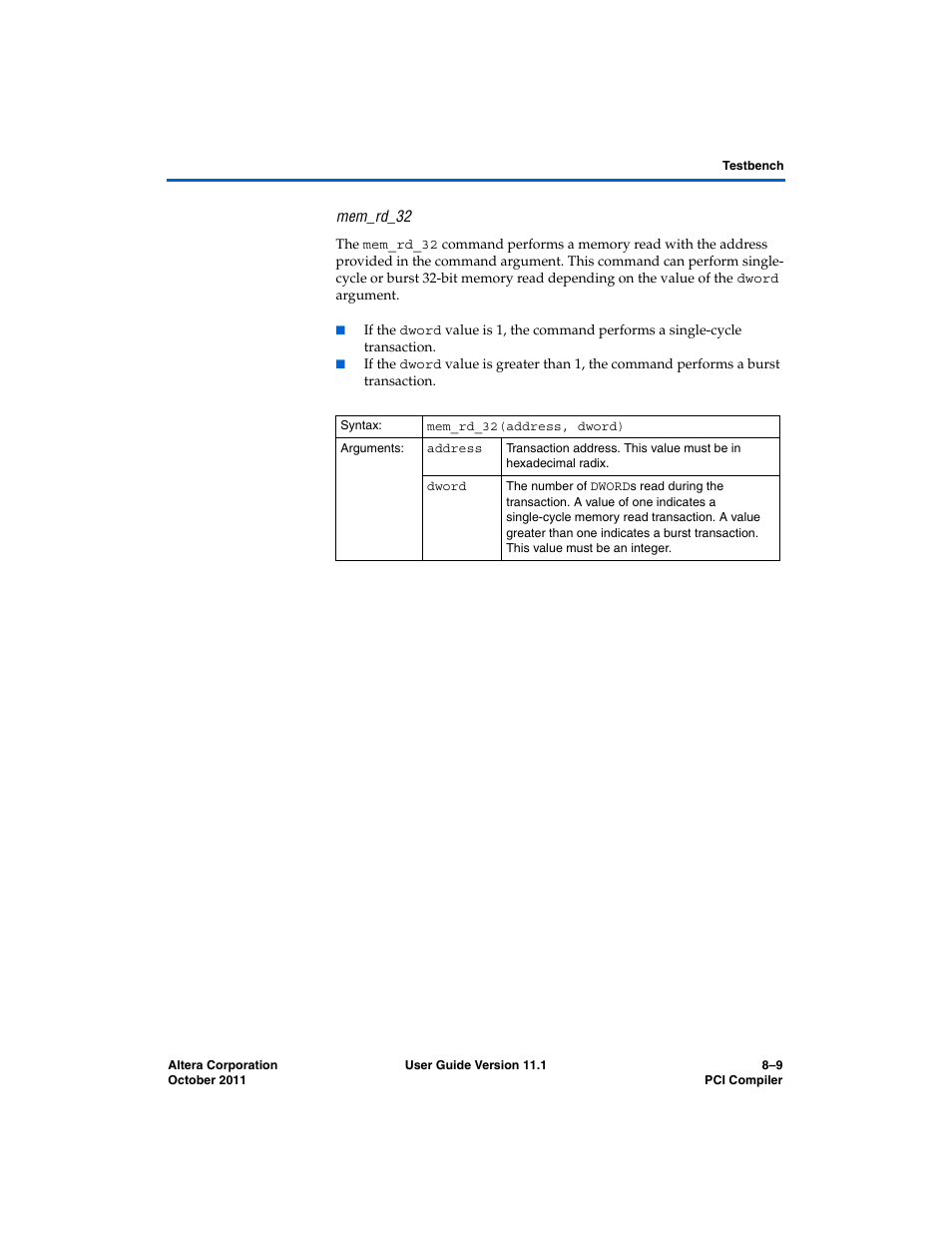 Mem_rd_32 | Altera PCI Compiler User Manual | Page 339 / 360