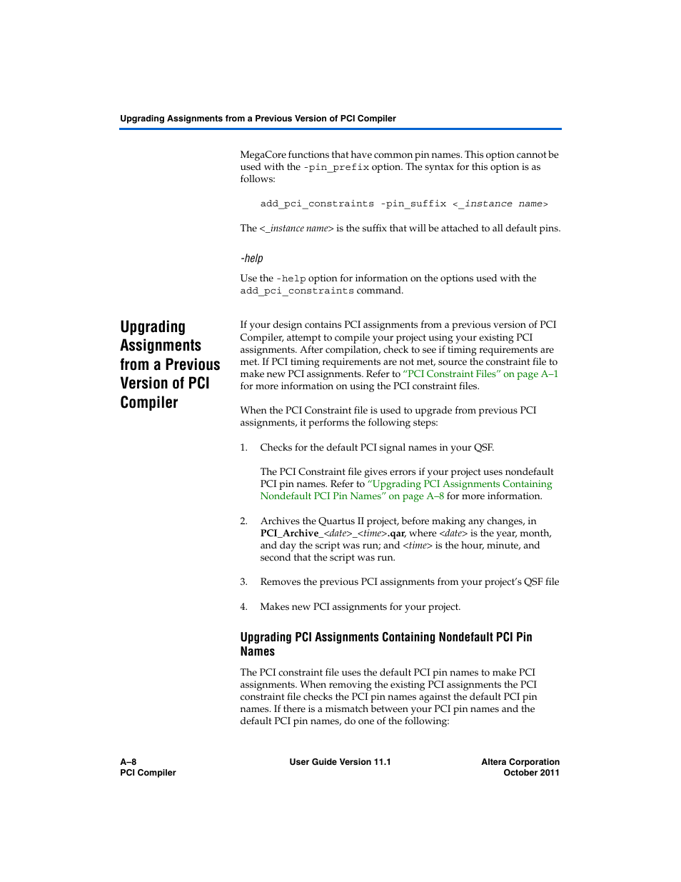 Help | Altera PCI Compiler User Manual | Page 354 / 360