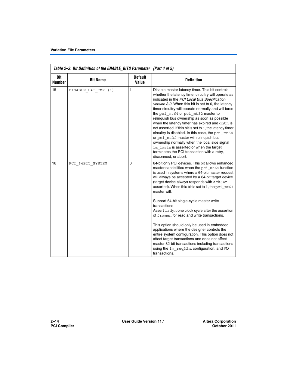 Altera PCI Compiler User Manual | Page 72 / 360