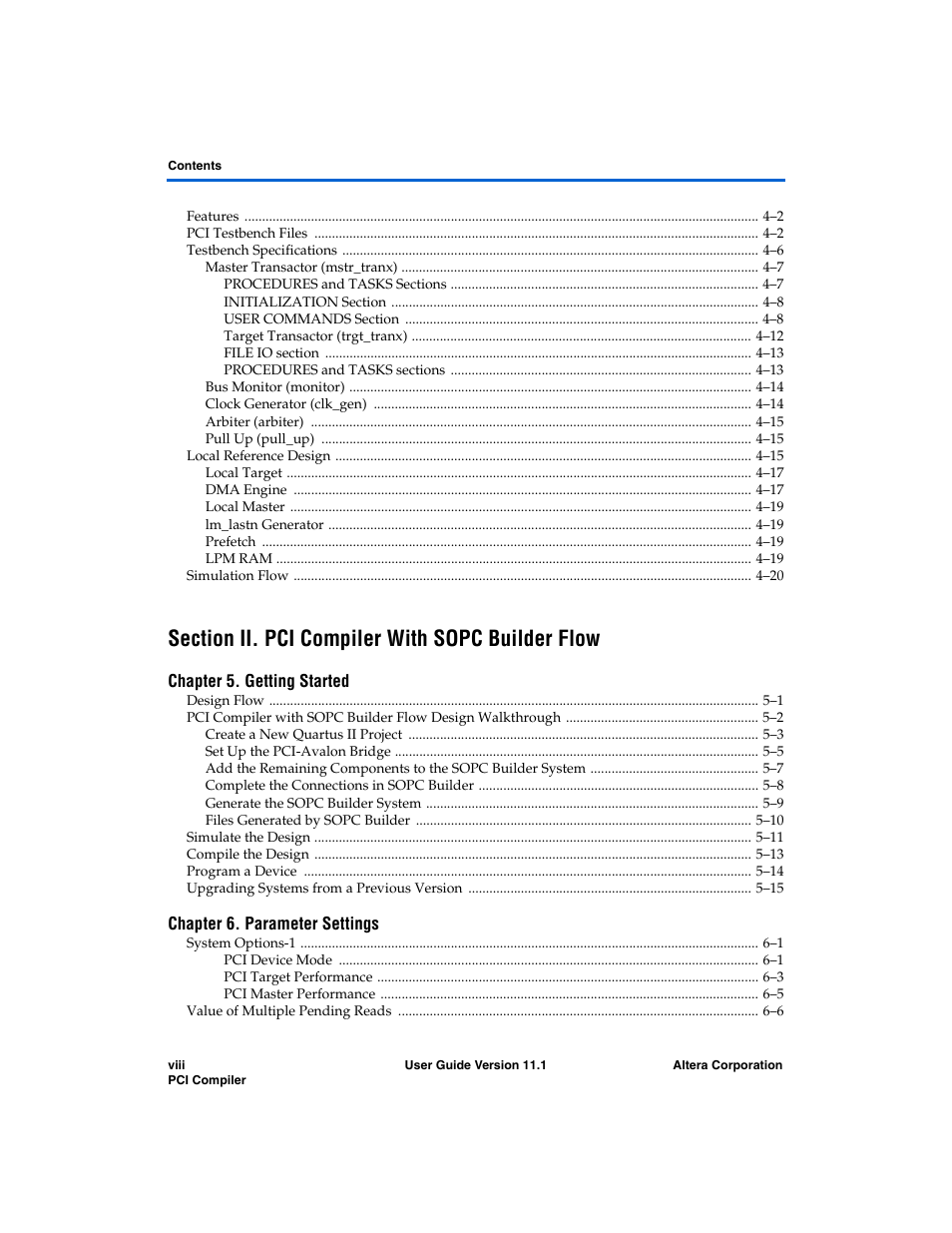 Altera PCI Compiler User Manual | Page 8 / 360