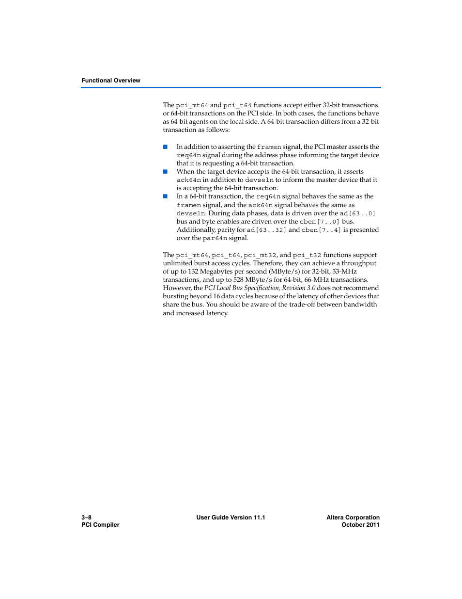 Altera PCI Compiler User Manual | Page 82 / 360