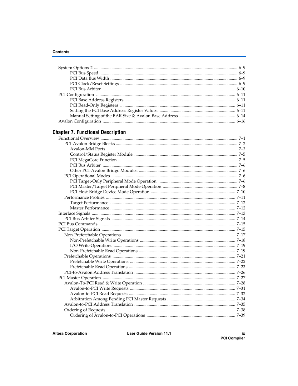 Altera PCI Compiler User Manual | Page 9 / 360