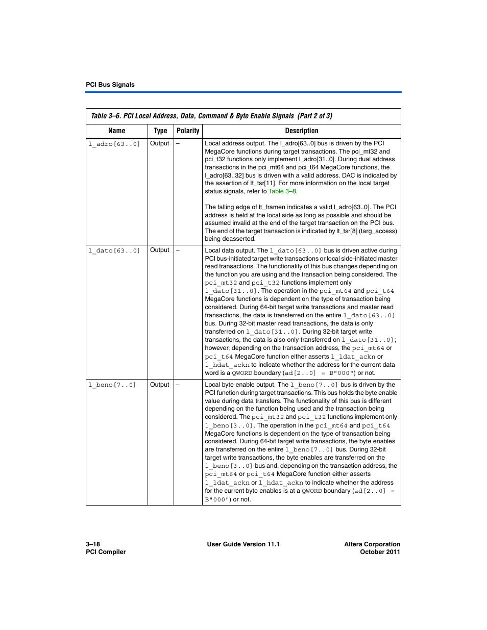 Altera PCI Compiler User Manual | Page 92 / 360