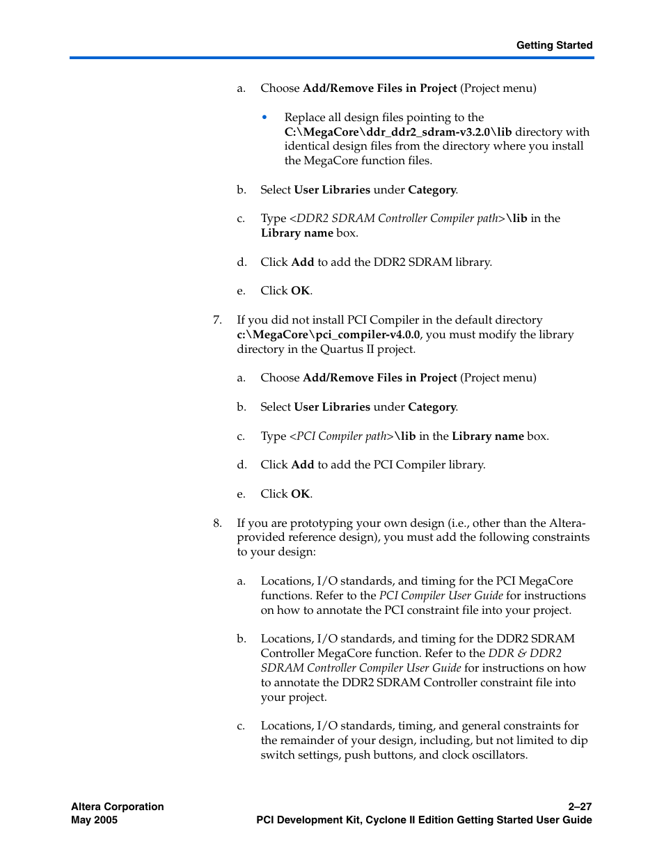 Altera PCI Development Kit, Cyclone II Edition Getting Started User Manual | Page 37 / 40