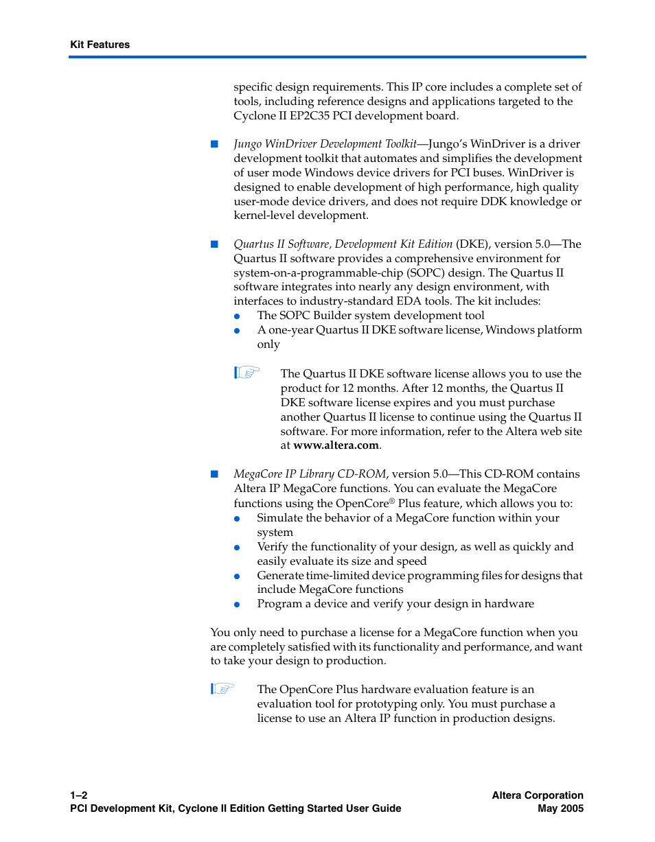 Altera PCI Development Kit, Cyclone II Edition Getting Started User Manual | Page 8 / 40