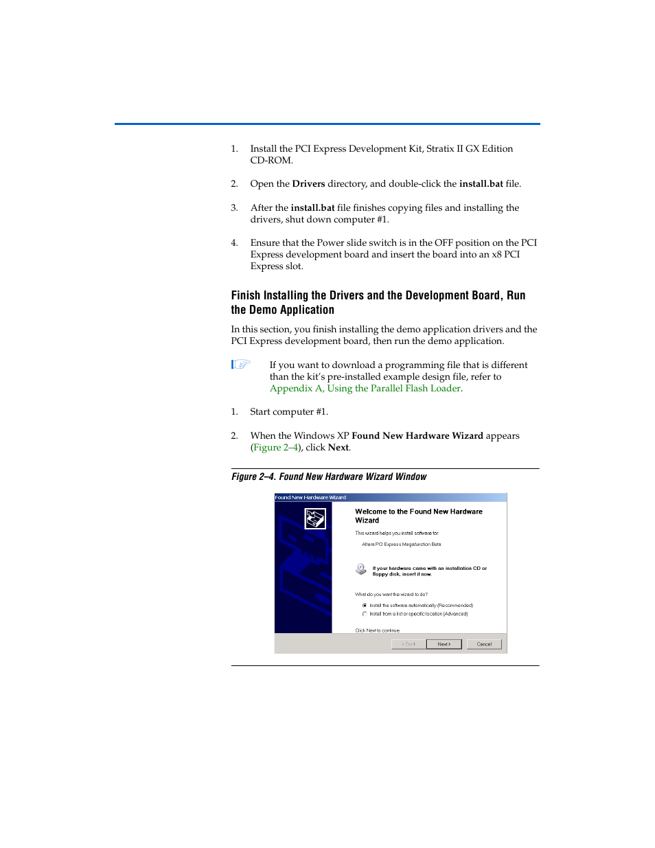 Altera PCI Express Development Kit, Stratix II GX Edition Getting Started User Manual | Page 18 / 36