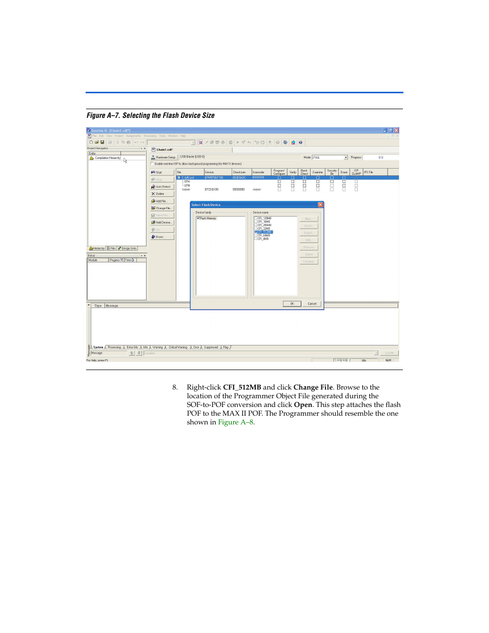Go to step, Belo, Figure a–7 | Altera PCI Express Development Kit, Stratix II GX Edition Getting Started User Manual | Page 31 / 36