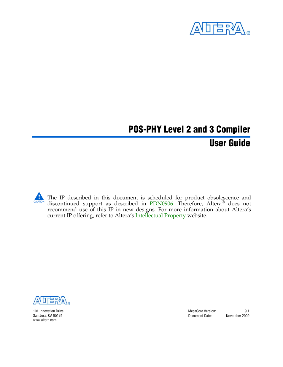Altera POS-PHY Level 2 and 3 Compiler User Manual | 62 pages
