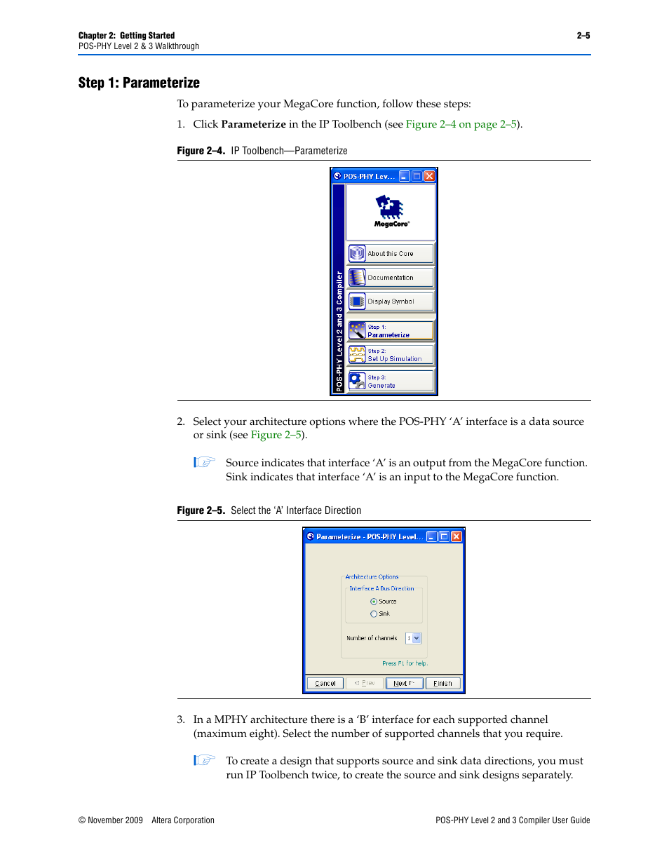 Step 1: parameterize, Step 1: parameterize –5 | Altera POS-PHY Level 2 and 3 Compiler User Manual | Page 17 / 62